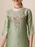 Embroidered Kurta With Pant And Dupatta Set, Multicolor - Hiral Fashion - Distacart
