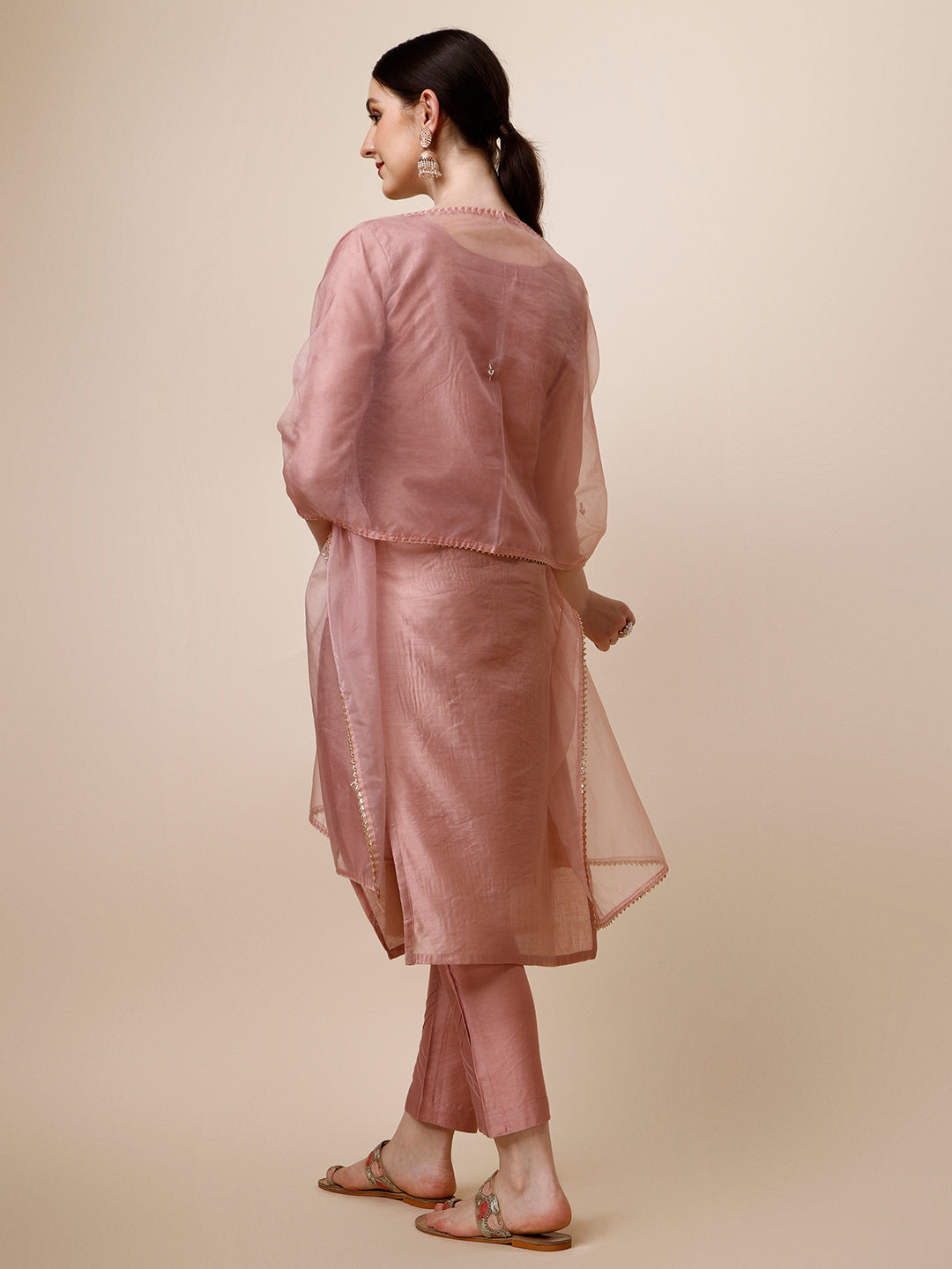 Hand Embroidered Kurta With Pant & Dupatta Set, Multicolor - Hiral Fashion - Distacart