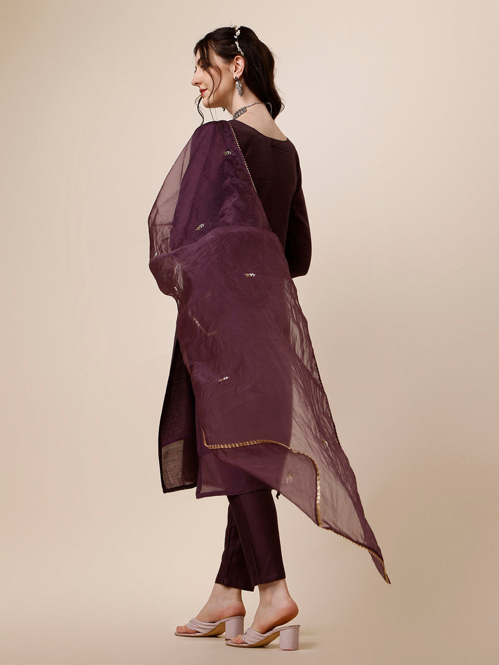 Embroidered Kurta With Pant And Dupatta Set, Multicolor - Hiral Fashion - Distacart