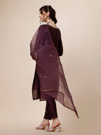 Embroidered Kurta With Pant And Dupatta Set, Multicolor - Hiral Fashion - Distacart