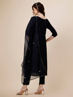 Embroidered Kurta With Pant And Dupatta Set, Multicolor - Hiral Fashion - Distacart