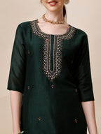 Embroidered Kurta With Pant And Dupatta Set, Multicolor - Hiral Fashion - Distacart