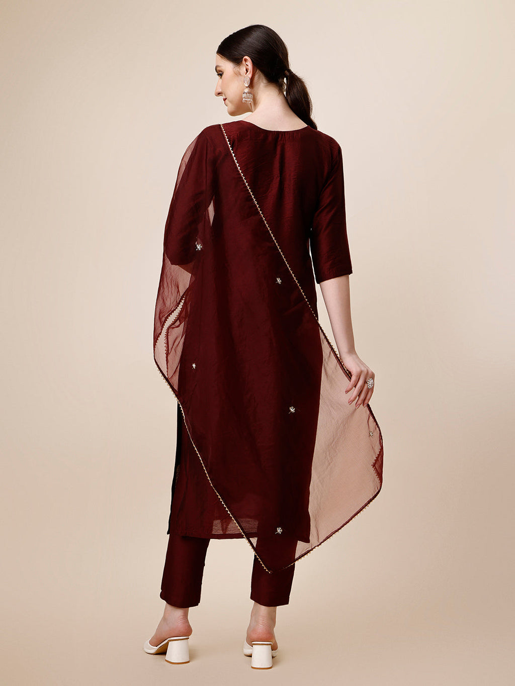 Embroidered Color Kurta With Pant And Dupatta Set, Multicolor - Hiral Fashion - Distacart