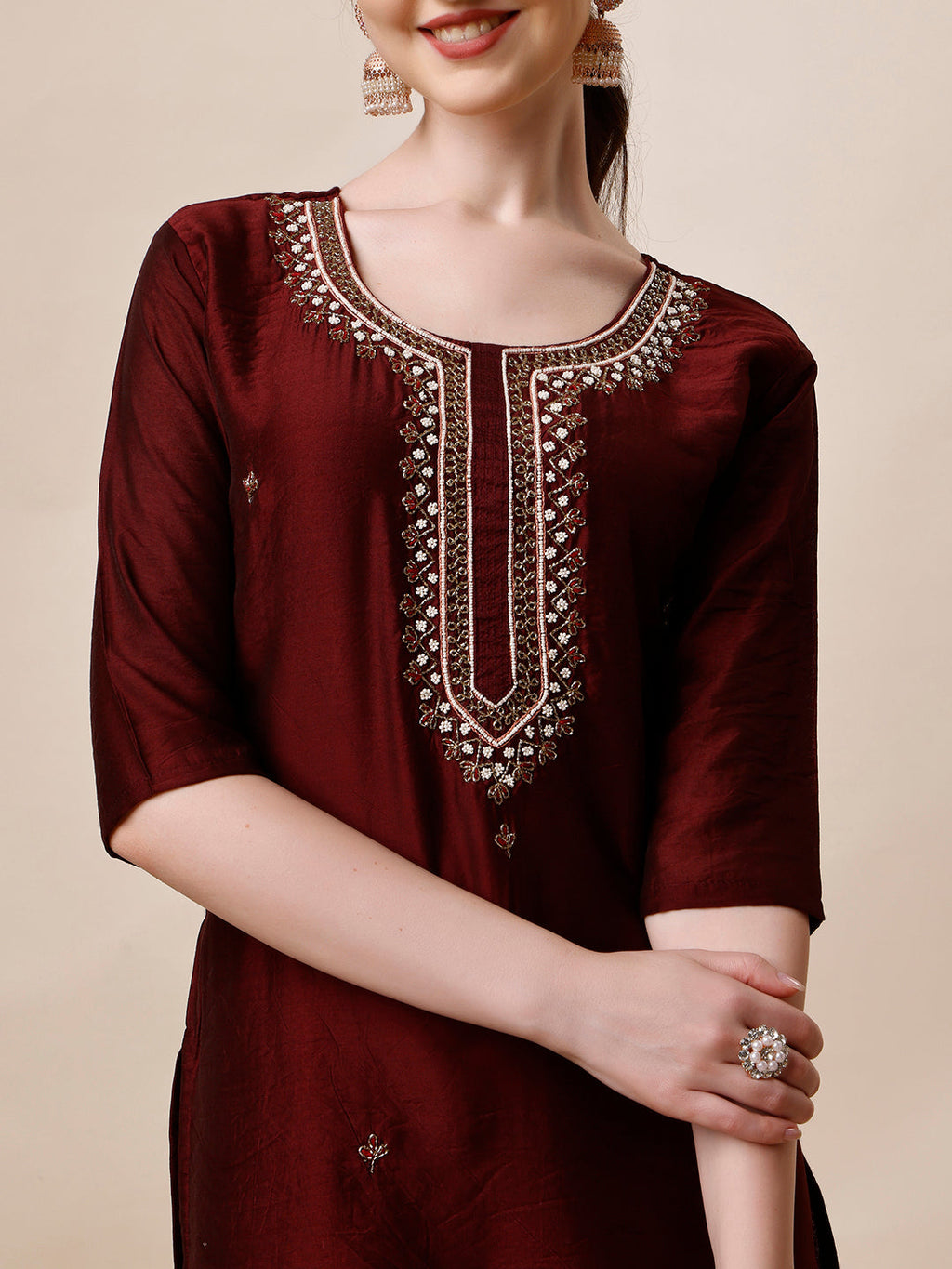 Embroidered Color Kurta With Pant And Dupatta Set, Multicolor - Hiral Fashion - Distacart