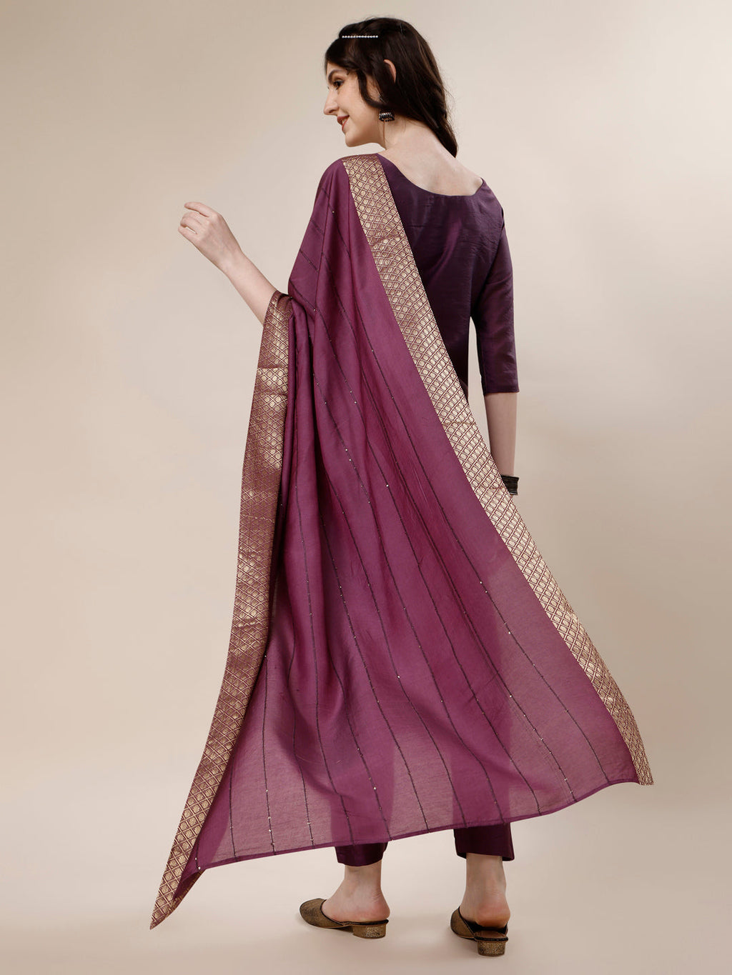 Embroidered Kurta With Pant And Dupatta Set, Multicolor - Hiral Fashion - Distacart