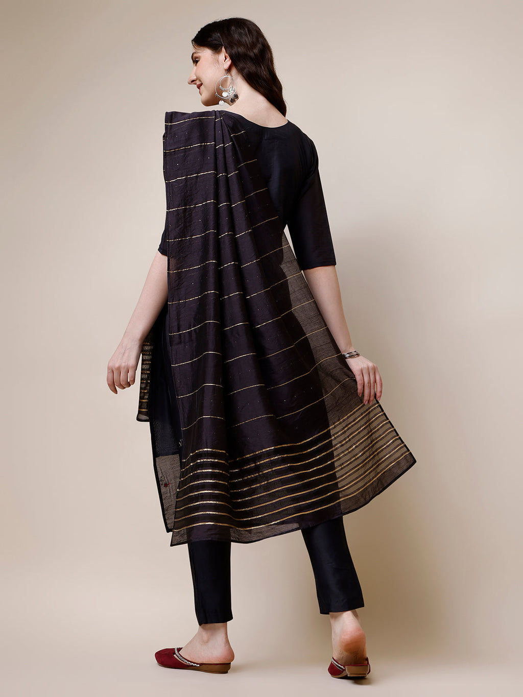 Embroidered Kurta With Pant And Dupatta Set, Multicolor - Hiral Fashion - Distacart