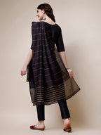 Embroidered Kurta With Pant And Dupatta Set, Multicolor - Hiral Fashion - Distacart