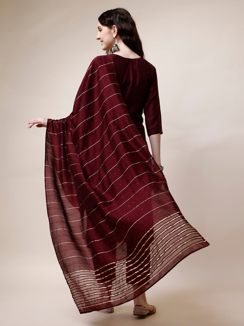 Embroidered Kurta With Pant And Dupatta Set, Multicolor - Hiral Fashion - Distacart