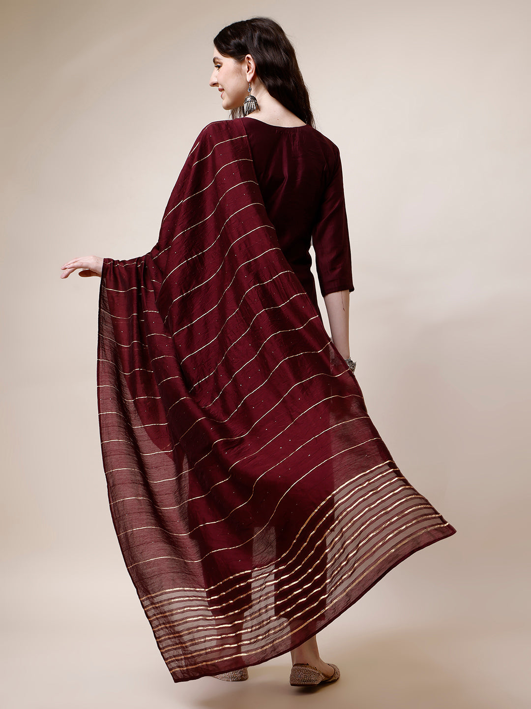 Embroidered Kurta With Pant And Dupatta Set, Multicolor - Hiral Fashion - Distacart