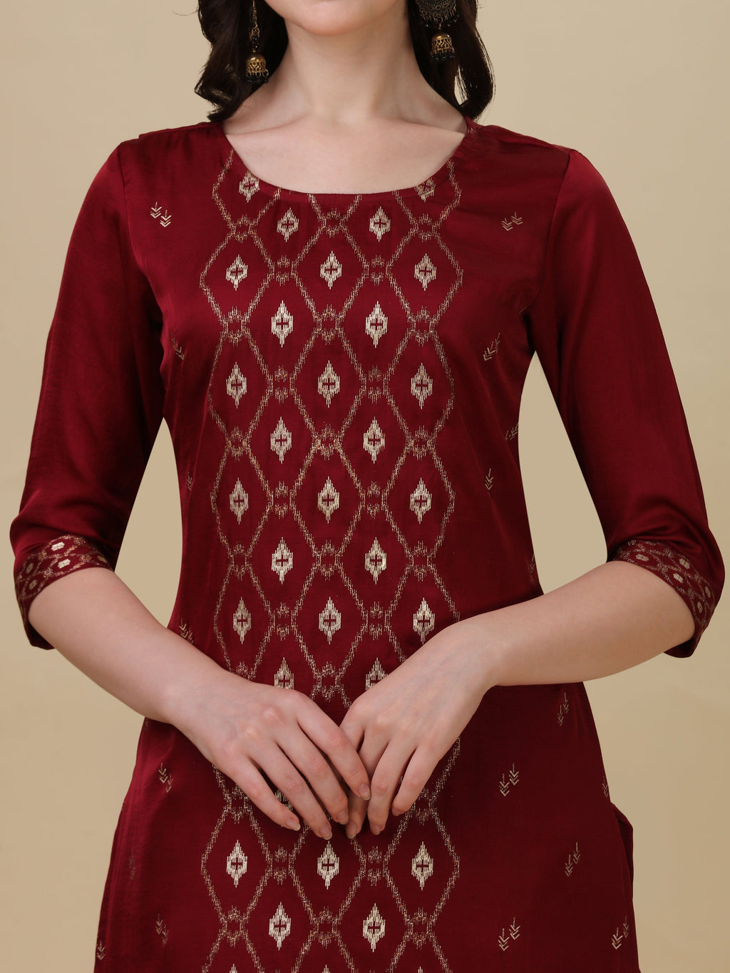 Foil Printed Kurta With Pant And Dupatta Set, Multicolor - Hiral Fashion - Distacart