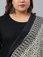 Janasya XL LOVE by Janasya Women's Plus Size Black Rayon Kurta With and Dupatta - Distacart