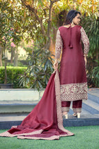 Prazu Fashion Dark Maroon Jimmy Silk Sequin Embroidered Salwar Suit - Distacart