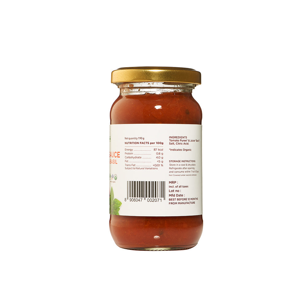 Pure & Sure Organic Tomato Basil Sauce - Distacart