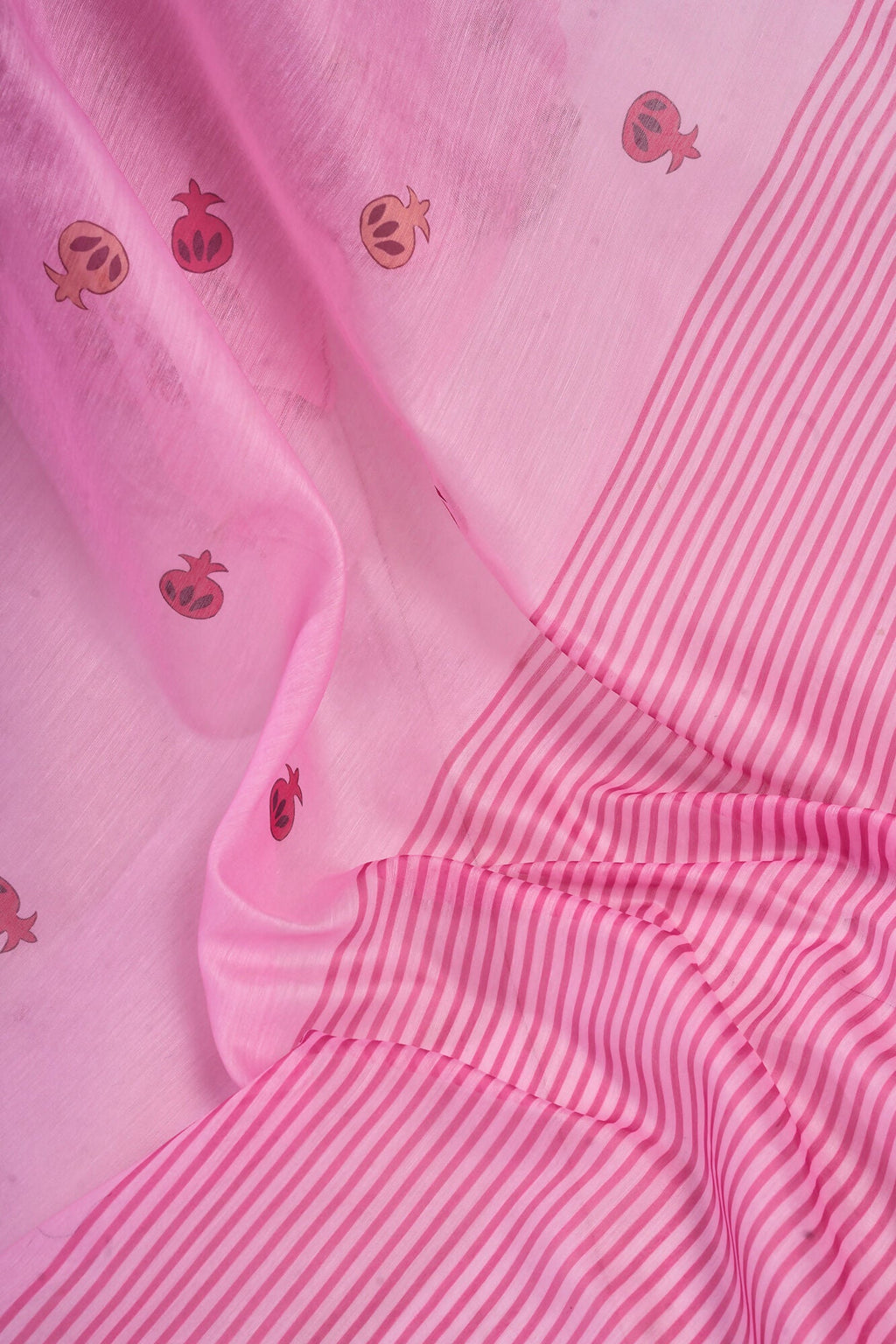 Vastranavya Baby Pink Digital Printed Linen Ready To Wear Designer Saree with Unstitched Blouse - Distacart