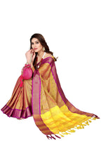 Vamika Weaving Yellow Cotton Silk Saree - Distacart