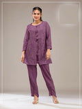 Teeya Creation Onion Color Faux Georgette Party Wear Designer Co Ord Set