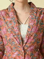 Myshka Women's Multi Cotton Printed jacket