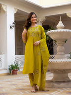 Pramukh Fab Mustard Color Viscose Mango Silk Kurta Set - Distacart