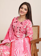 Prazu Fashion Light Pink Printed Cotton Blend Festival Wear Salwar Suit - Distacart