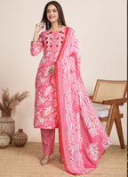 Prazu Fashion Light Pink Printed Cotton Blend Festival Wear Salwar Suit - Distacart
