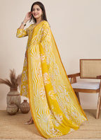 Prazu Fashion Yellow Printed Cotton Blend Festival Wear Salwar Suit - Distacart