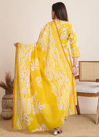 Prazu Fashion Yellow Printed Cotton Blend Festival Wear Salwar Suit - Distacart