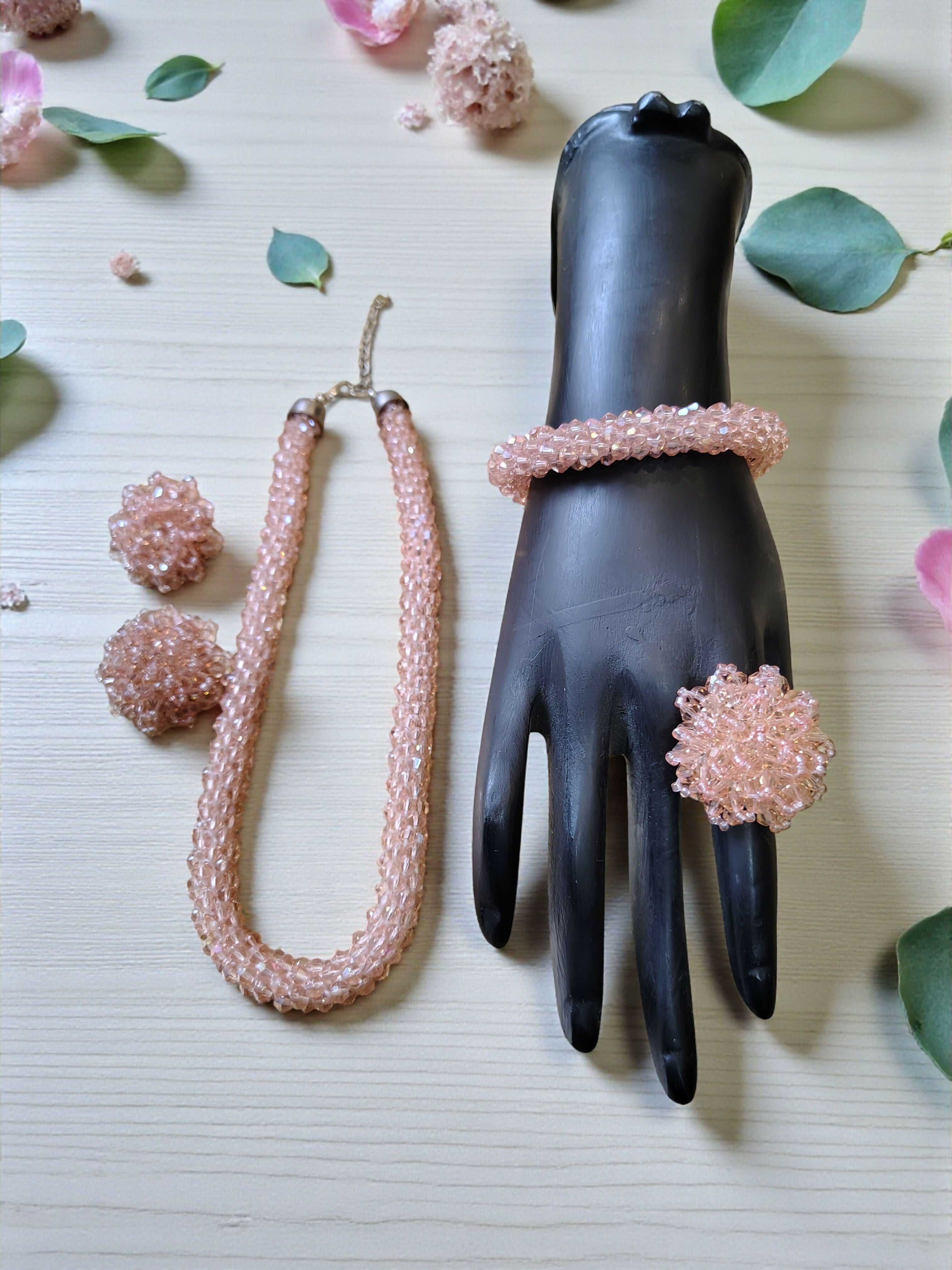 Inhanns Rangshine 4-In-1 Crystal Glam Set - Handmade - Peach
