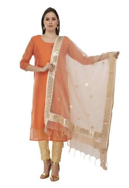 Mominos Fashion Moeza Orgenza Gotta Patti Light Golden Dupatta