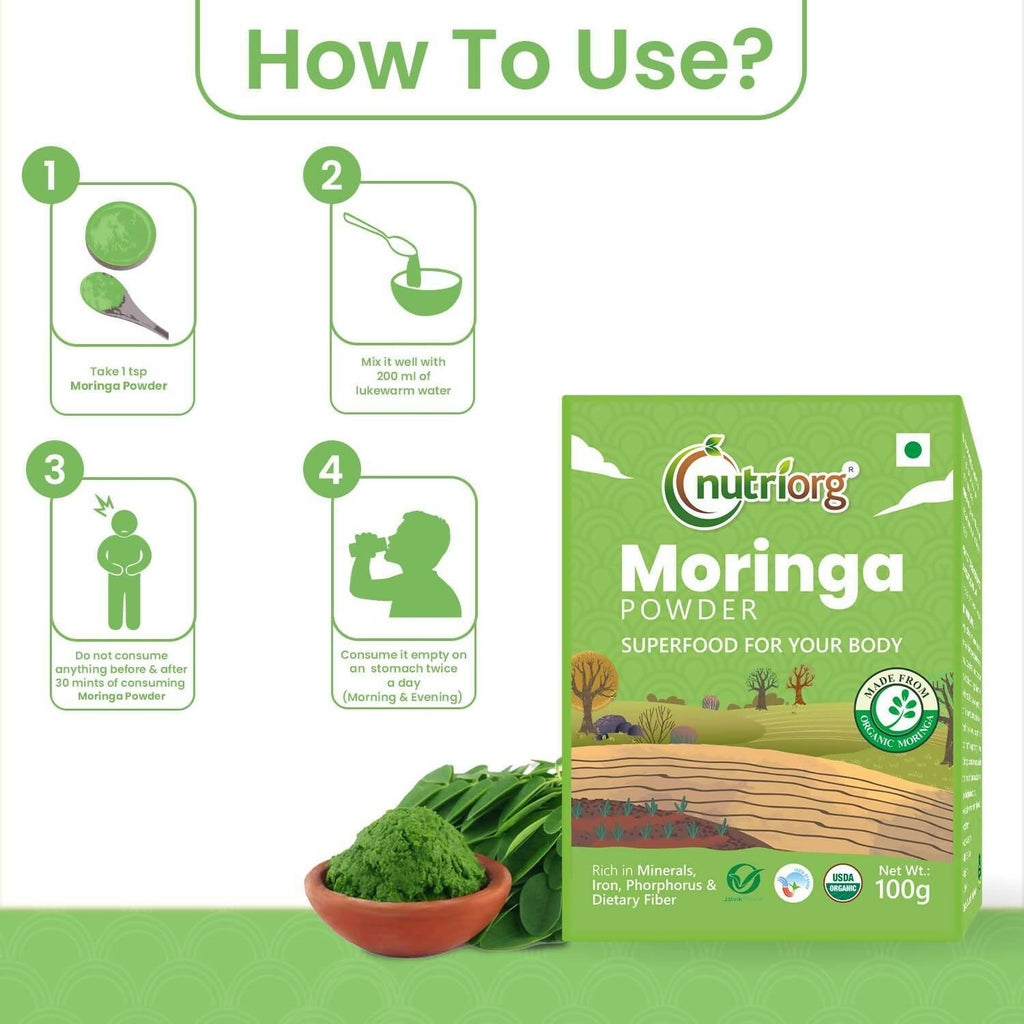 Nutriorg Certified Organic Moringa Powder - Distacart