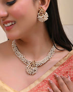 VOJ South Indian Traditional Peacock Shaped Copper Jewellery Set