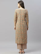 Miravan Women's Pure Cotton Printed Straight Kurta And Palazzo