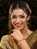 Ruby Raang 22k Gold Polished Kundan Bracelet - Distacart