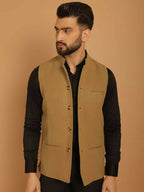 Even Apparels Pure Wool Nehru Jacket - Beige