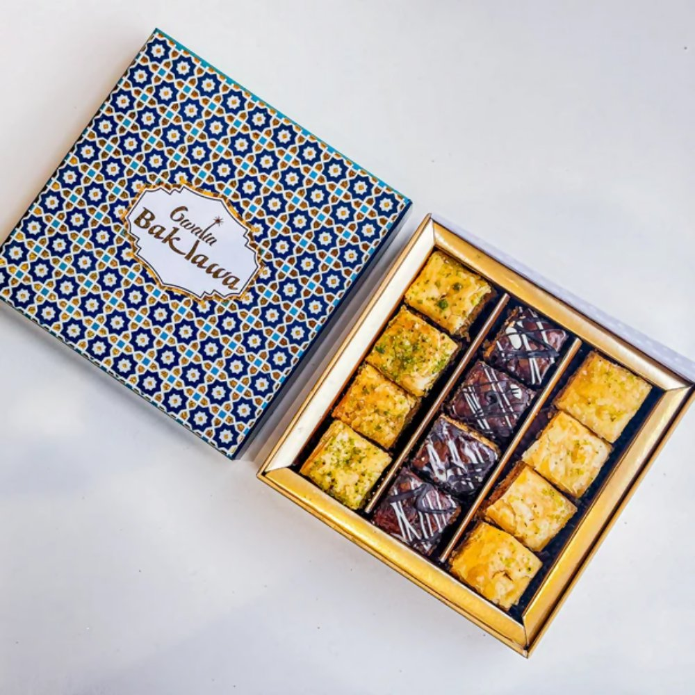 Gwalia Sweets Assorted Square Baklawa Box - Distacart