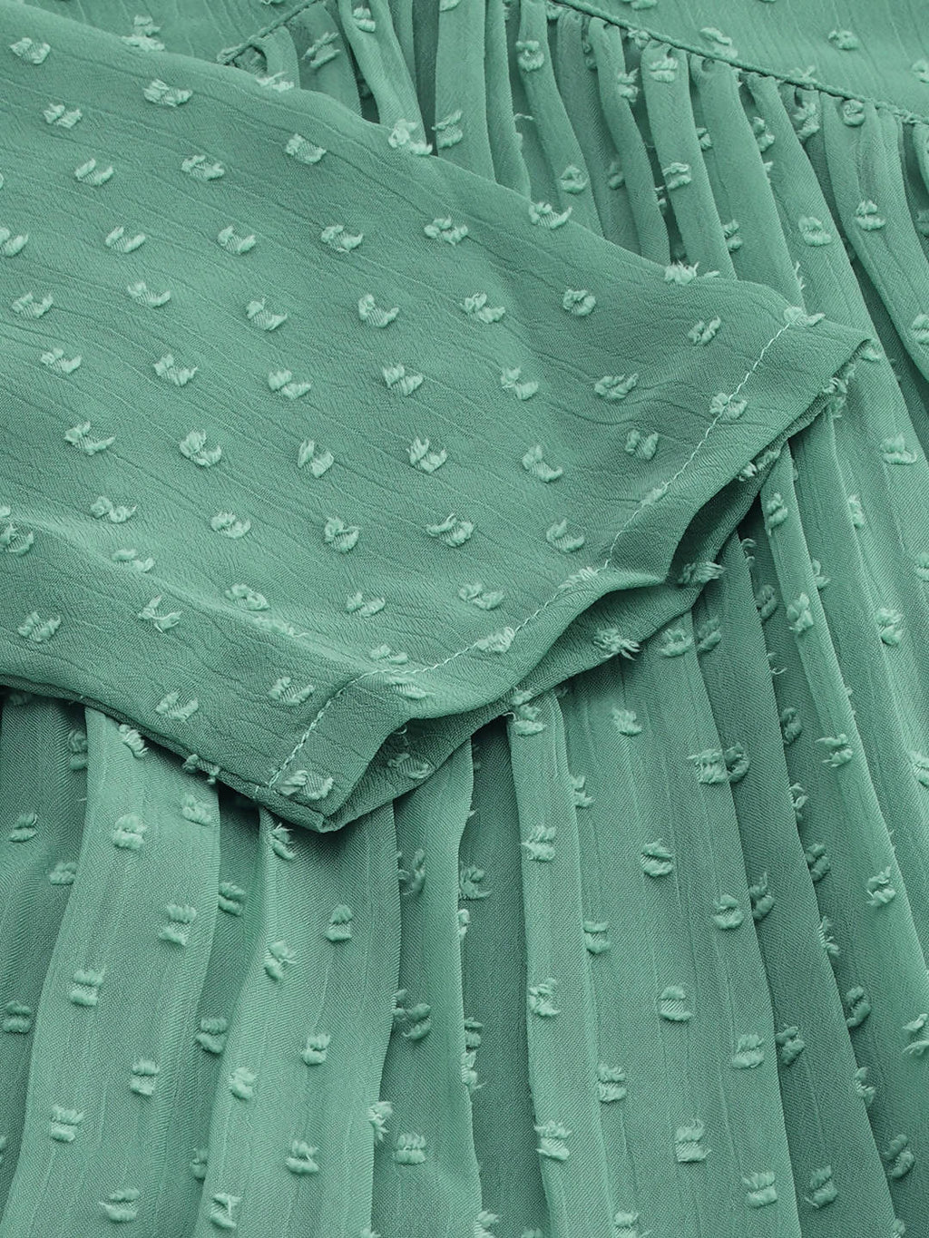Janasya Green Solid Dobby Weave Kurta - Distacart
