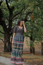 Aayaa Pure Chanderi Gown With Heavy Digital Print - Multi Color - Distacart