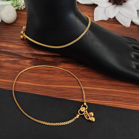 JS Fashion Antique Jewellery High Gold Polish Fancy Classic Design Indian Traditional Wear Payal Set for Women & Girls