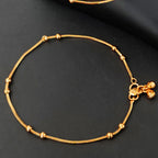 JS Fashion High Gold Simple Beaded Payal for Women & Girls