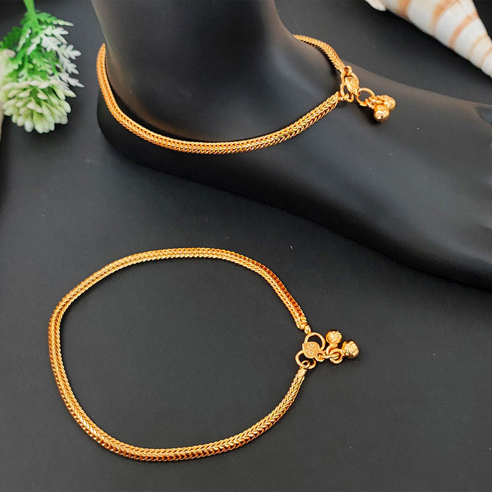 JS Fashion High Gold Traditional Chain Pattern Payal for Women & Girls - Distacart