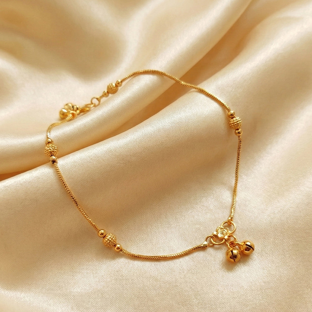 JS Fashion Elegant High Gold Simple Beads Anklet for Women & Girls - Distacart