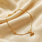 JS Fashion Elegant High Gold Simple Beads Anklet for Women & Girls - Distacart