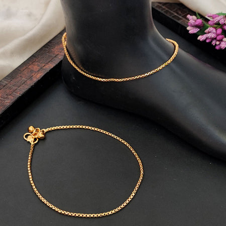 JS Fashion High Gold Classic Chain Payal for Women & Girls