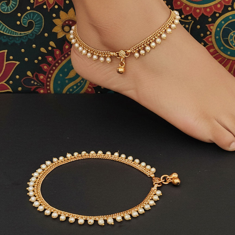 JS Fashion High Gold Classic Pearl Party Wear Payal for Women & Girls - Distacart