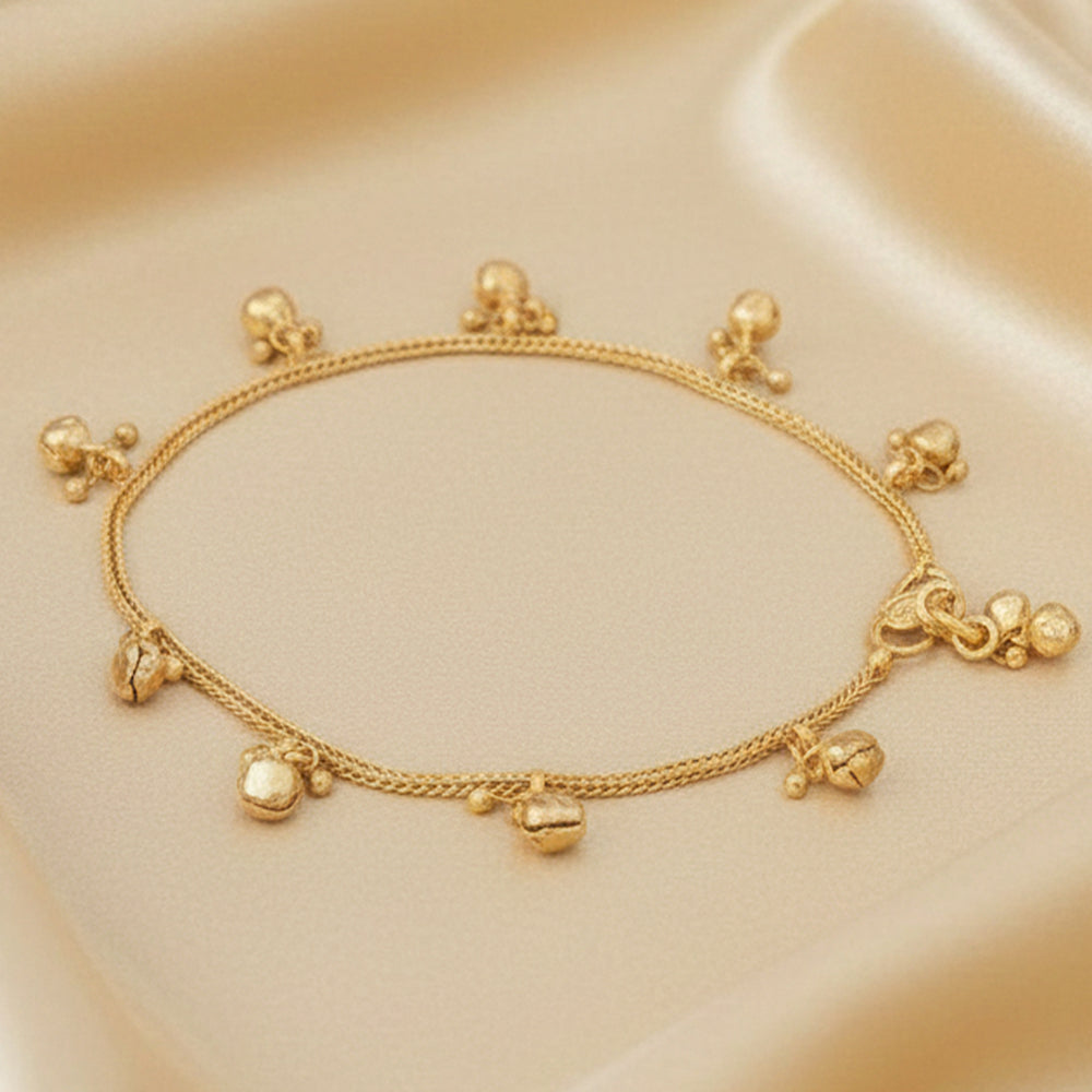 JS Fashion Designer High Gold Polish Party Wear Anklet Set for Women & Girls - Distacart