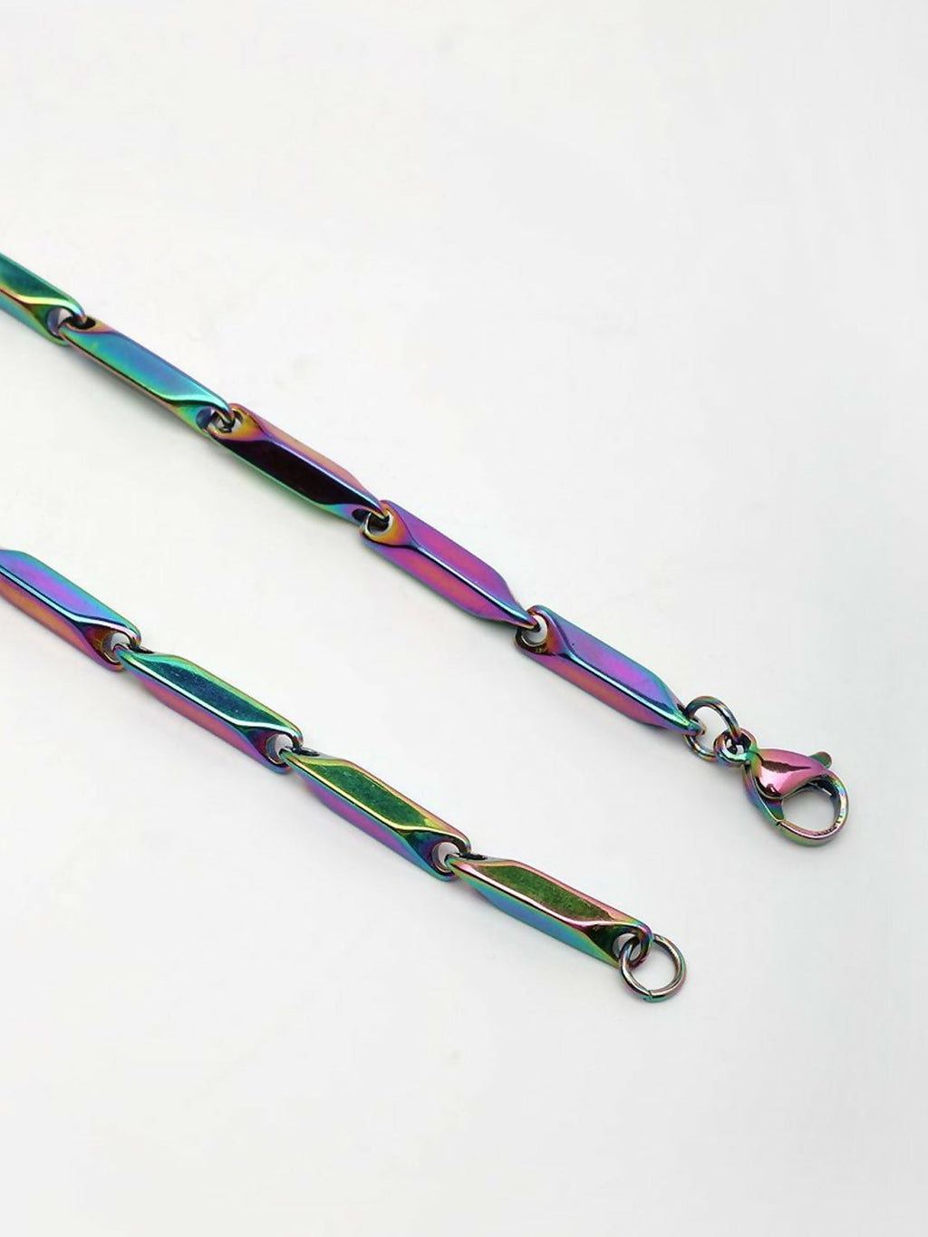 NVR Men's Handcrafted Multicolour Rhodium Plated Chain - Distacart