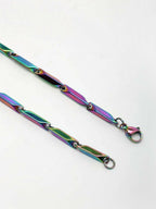 NVR Men's Handcrafted Multicolour Rhodium Plated Chain - Distacart