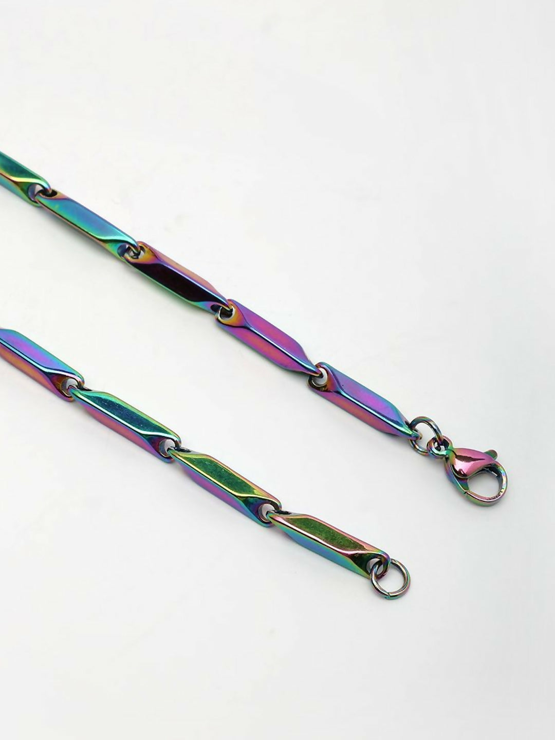 NVR Men's Handcrafted Multicolour Rhodium Plated Chain - Distacart