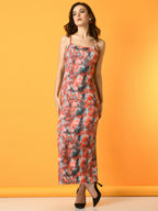 Myshka Women's Multi Printed Party Dress - Distacart