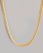 VOJ Gold-Polished Thick Flat Snake Chain