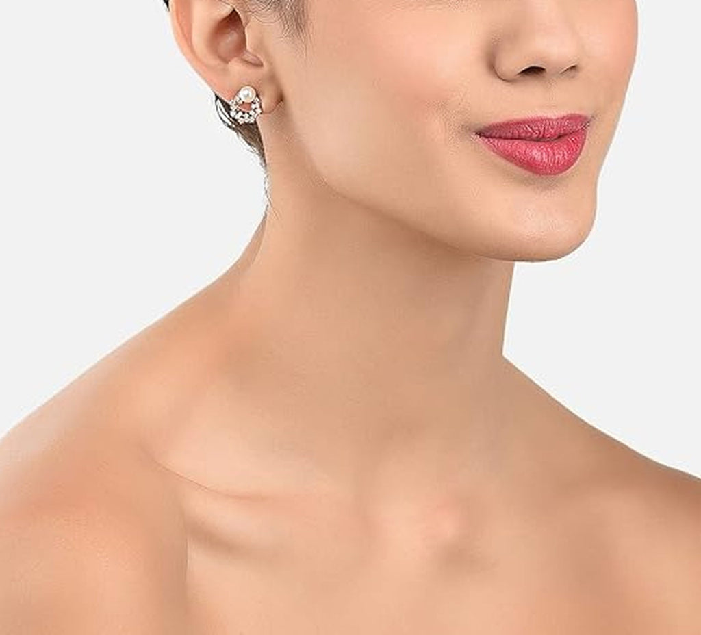 Jewel City Elegant Pearl Stud Earrings Set for Women & Girls | Classic Everyday & Party Wear Jewelry - Distacart